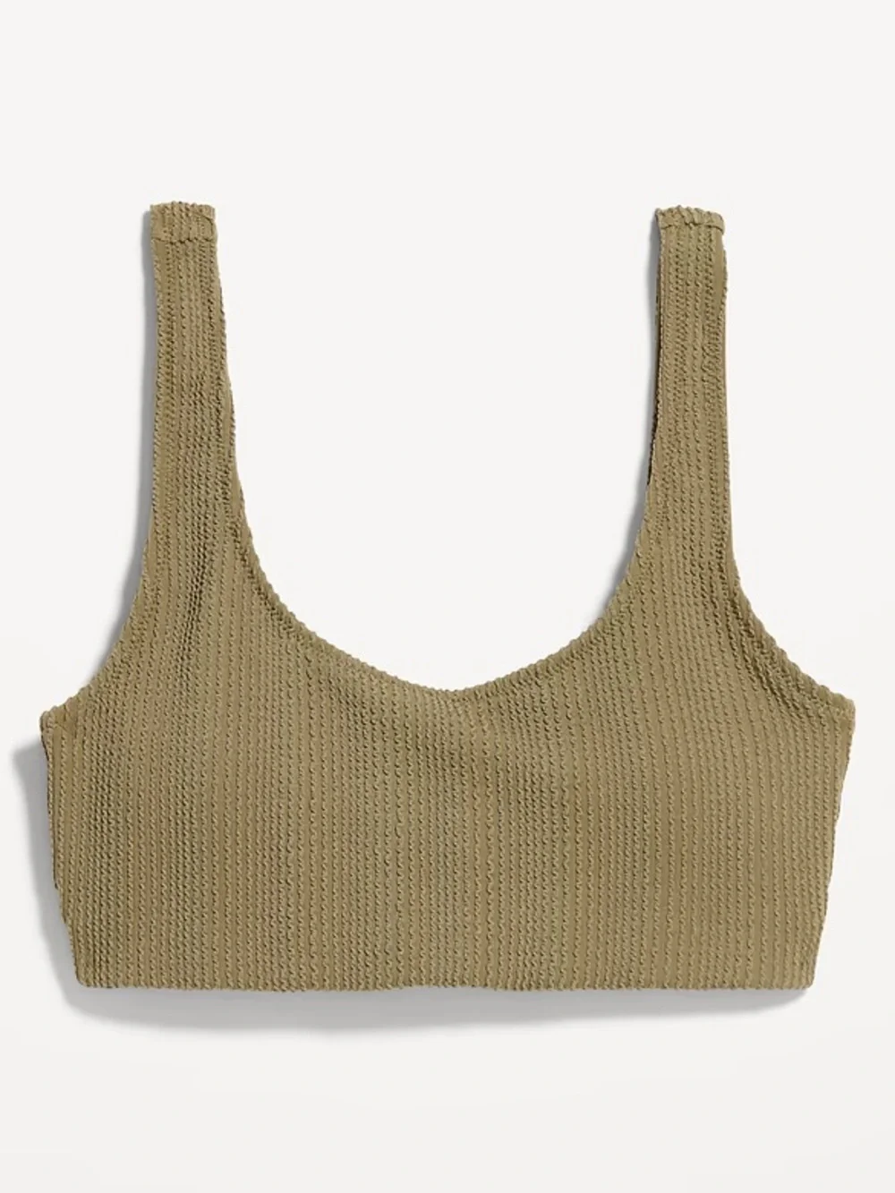 Ribbed Scoop Bralette Set in Olive